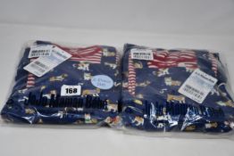 Five as new JoJo Maman Bebe Puppy Print dungaree sets (6-12 months, 12-18 months, 18-24 months, 4-