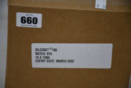 Ten boxed as new CHT Silcoset 158 (Thixotropic, black acetoxy silicone sealant).