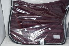 Three boxed as new Equito horse saddle pad in blue, red and white.