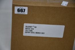 Ten boxed as new CHT Silcoset 158 (Thixotropic, black acetoxy silicone sealant).