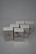 Three Calvin Klein CK One (100ml) and three CK One Shock (100ml), all boxed as new.