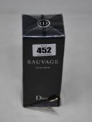 A boxed as new Sauvage eau de parfum spray (200ml).