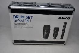 A boxed as new AKG Drum Set Session I Mic Pack with aluminium case.