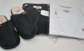 Three as new Ben Sherman Henry Fleece robes (M - RRP £25 each), a pair of Ben Sherman slippers (EU