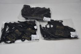 Fifteen as new Love & Other Things strappy lace bralet and thong sets in black (All S - RRP £18