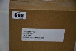 Ten boxed as new CHT Silcoset 158 (Thixotropic, black acetoxy silicone sealant).