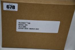 Ten boxed as new CHT Silcoset 158 (Thixotropic, black acetoxy silicone sealant).