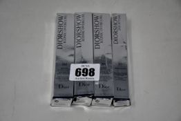 One boxed as new Diorshow 24h stylo (471) and three boxed as new Diorshow Iconic Overcurl mascara (