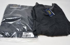 Two as new Ralph Lauren long sleeve crew tops (S, M - RRP £55 each).