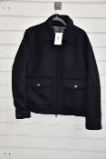 An as new Private White V.C. Deluxe Bomber in navy doeskin (3_S - RRP £325).