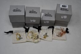 Four item of as new Vivienne Westwood jewellery to include studs, necklace and bracelet.