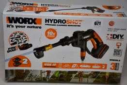 A boxed as new Worx Hydroshot pressure cleaning gun (WG629E.6).