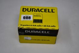 Three boxes of 60 Duracell AA Cells.