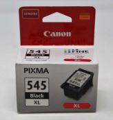 Four boxed as new Canon Pixma 545 XL Black Ink Cartridges (P/N: 8286B001 AA) (Some cosmetic damage