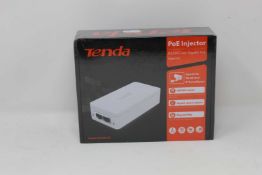A boxed as new Tenda IEEE802.3at PoE Injector (Model: PoE30G-AT) (Box sealed).