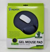 Twenty boxed as new Aidata GL006 Ergonomic Gel Mouse Pads in Black.