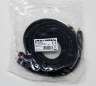 A box of fifty as new Pro Signal PSG00280 Pro Signal Gold 2X Phono Plugs to Plugs 3M (Individual