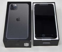 An as new Apple iPhone 11 Pro Max (Global/A2218) 512GB in Space Grey (Box, USB-C to Lightning