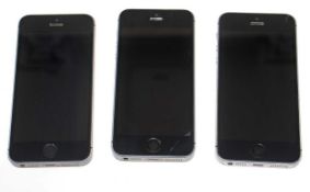 SOLD FOR PARTS ONLY: Three pre-owned iPhone SE (Global/Sprint/A1723) (All iCloud locked, sold for