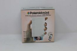 A boxed as new Polaroid Mint Wireless Instant Pocket Printer in White (M/N: POLMP02W) (Box sealed).