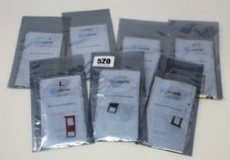 Ten as new QC Centre replacement SIM and SD card holders for Samsung A21 and ten as new QC Centre