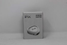 A boxed as new TV Fix Screen Caster (Box sealed, some cosmetic damage to box).