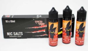 A carton of Physco Bunny Blue Retro 20mg Nic Salts (10 x 10ml, some packaging damaged, best before