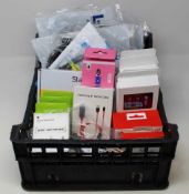 A quantity of assorted a new cables and chargers.