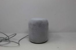 SOLD FOR PARTS: A pre-owned Apple HomePod Smart Speaker A1639 in White (Plug damaged, needs