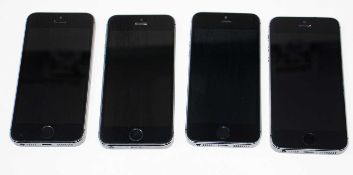 SOLD FOR PARTS ONLY: Four pre-owned Apple iPhone 5s (UK/Europe/Middle East/A1457) (All iCloud