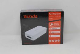 A boxed as new Tenda IEEE802.3at PoE Injector (Model: PoE30G-AT) (Box sealed).