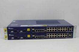 Two pre-owned Tellabs 8605 16 Port Access Switch 81.86S-8605B-DC-R6 (Untested, sold as seen).