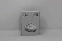 A boxed as new TV Fix Screen Caster (Box sealed, some cosmetic damage to box).