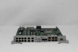 A pre-owned Ciena NTK555NA WOCUAZPKAA SPAP-2 w/2x0SC 2xSFP Shelf Processor (Untested, sold as