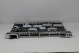 A pre-owned Brocade FR4 18i 18-Port 4Gb Fibre Channel Switch Blade (60-0000659-15) (Box and