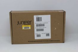 A boxed as new Juniper QFX-QSFP-DAC-1M QSFP+ to QSFP+ Ethernet Direct Attach Cable (Box sealed).