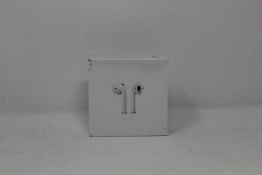 A boxed as new pair of Apple AirPods (2nd Gen) with Charging Case (Box sealed, some cosmetic