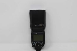 An as new Yongnuo YN600EX-RT II Speedlite Flash with storage pouch.