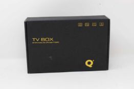 A boxed as new Q Plus OTT 4GB RAM 32GB ROM Android TV Box (Box opened, some cosmetic damage to
