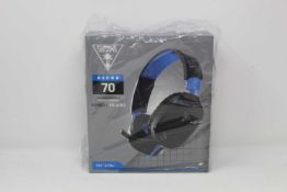 A boxed as new Turtle Beach Recon 70P Gaming Headset in Black & Blue (M/N: TBS-3555-02) (Box