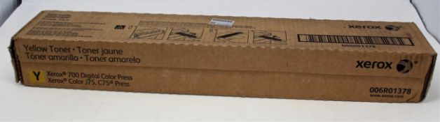 A boxed as new Xerox 006R01378 Yellow Toner Cartridge (Box sealed, some cosmetic damage to box).