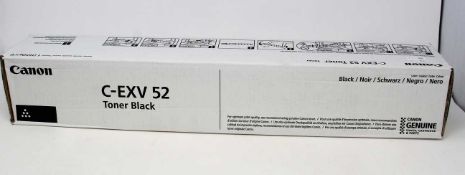 A boxed as new Canon C-EXV 52 Black Toner Cartridge (P/N: 0998C002[AA]) (Box sealed).