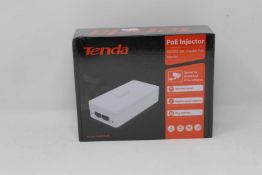 A boxed as new Tenda IEEE802.3at PoE Injector (Model: PoE30G-AT) (Box sealed).
