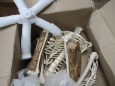 One full size Human Skeleton Anatomic Model on wheeled base. Assembly required, missing parts.