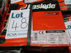 Four Paslode 141234 3.1 x 90mm Round Smooth Shank Nails with 2 Fuel Cells (Some cosmetic damage to