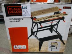 Three boxed Black and Decker Workmate Plus 825 work bench.