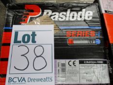 Four boxes of PASLODE 141071 63mm X 2.8mm IM360ci Ring Shank Galv Nails x 3300 with 3 fuel cells (