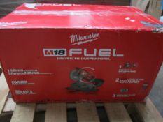 A boxed as new Milwaukee M18FMS254-0 18V Fuel 254mm Brushless Cordless Mitre Saw.