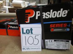 Four Paslode 141074 3.1 x 90mm Round Ring Shank Nails x 2200 with 2 Fuel Cells (Some cosmetic damage