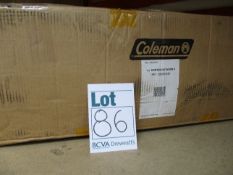 A boxed Coleman Cortes Octagon 8 Deluxe Tent.